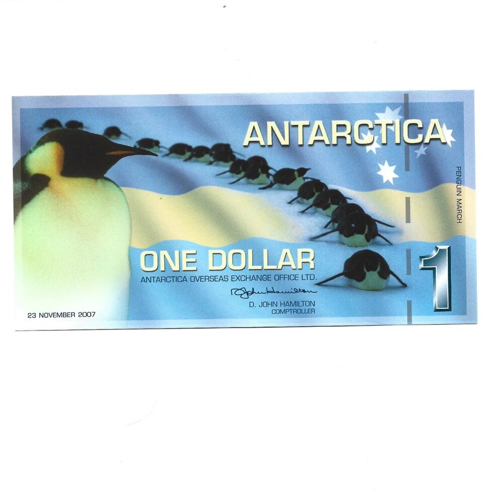 2007 Antarctica $1 Penguin Banknote (b1)